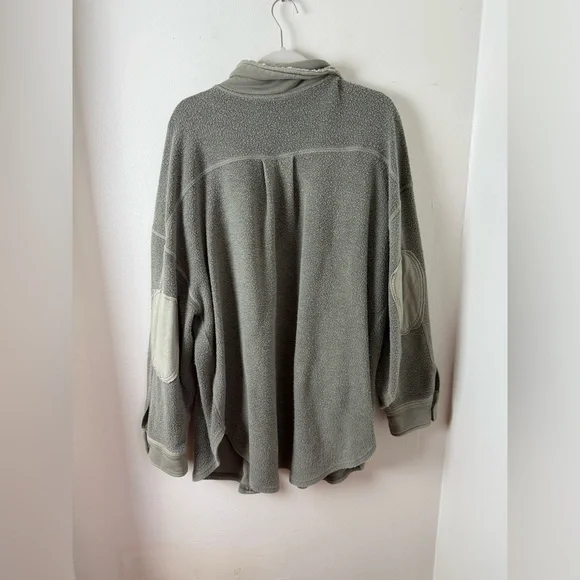 Free People Ruby Shacket Green Medium Oversized - Picture 5 of 5